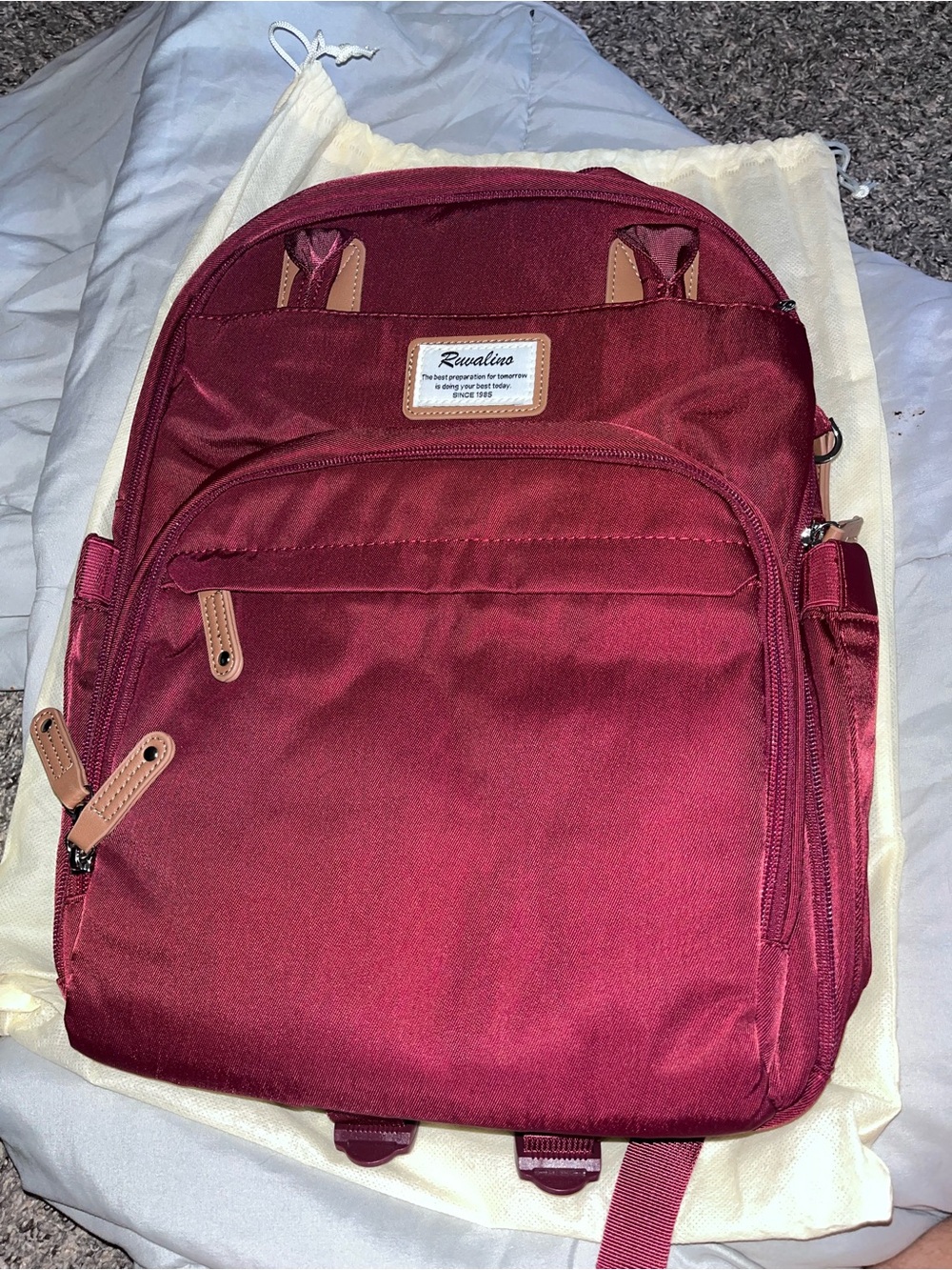 Burgundy Ruvalino Diaperbag Backpack
